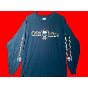 Harley-Davidson H-D long sleeve LS Skull T-Shirt Live to Ride Colorado Springs